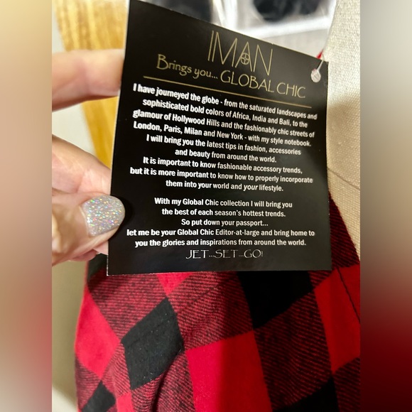 Global Chic from Iman red & black PONCHO    PRICE DROP - Picture 3 of 4